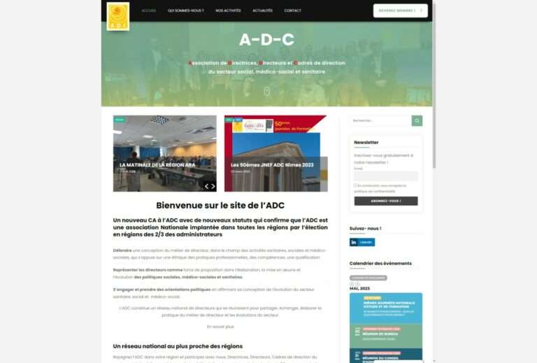Nouveau site Internet de l'association ADC.