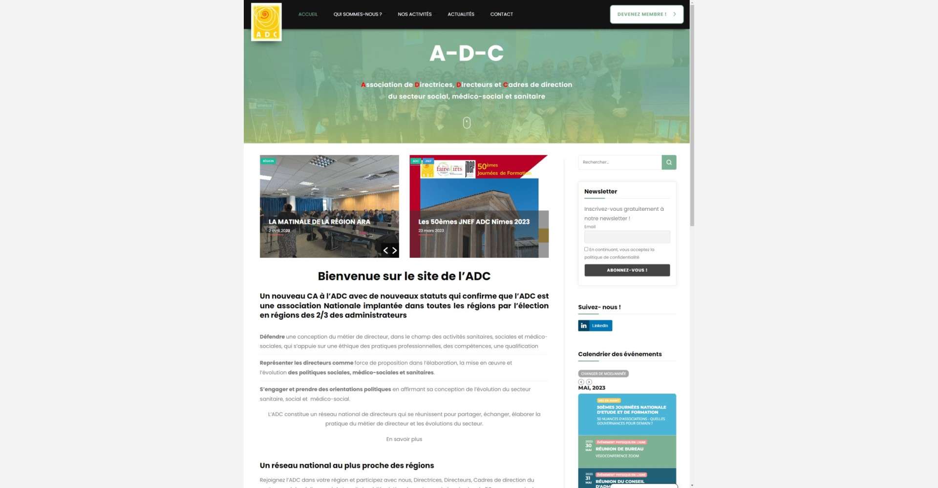 Nouveau site Internet de l’ADC